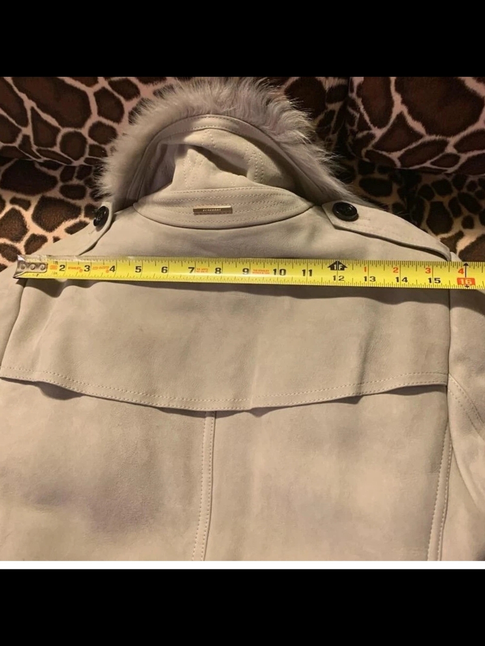NWT BURBERRY LONDON Sheepskin Leather Shearling Belted Jacket Coat Women UK14 - Picture 14 of 14